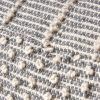Diamond Large Handcrafted Faux Yarn Pouf, Ivory and Grey