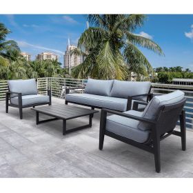 Aluminum Outdoor Furniture Set, 4-Piece Garden Aluminum Conversation Set