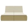 Patio Lounge Bed Poly Rattan Beige