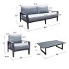 Aluminum Outdoor Furniture Set, 4-Piece Garden Aluminum Conversation Set