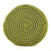 River Water Resistant Handcrafted Cylindrical Pouf, Green