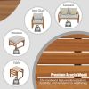 TOPMAX Outdoor Patio Wood 6-Piece Conversation Set, Sectional Garden Seating Groups Chat Set with Ottomans and Cushions for Backyard, Poolside, Balcon