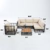 Grand patio 6-Piece Wicker Patio Furniture Set, All-Weather Outdoor Conversation Set Sectional Sofa with Water Resistant Beige Thick Cushions and Coff