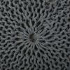 Bordeaux Knitted Cotton Round Pouf, Gray