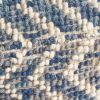 Alina Wool and Cotton Pouf, Natural and Blue