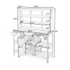 TOPMAX 66" Large Outdoor Farmhouse Wooden Potting Bench Table, Garden Workstation with 2 Drawers, Cabinet and Open Shelves for Backyard, Mudroom, Whit