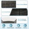9-Piece Outdoor Patio Furniture Luxury Circular Outdoor Sofa Set Rattan Wicker Sectional Sofa Lounge Set with Tempered Glass Coffee Table, 6 Pillows,B