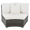 9-Piece Outdoor Patio Furniture Luxury Circular Outdoor Sofa Set Rattan Wicker Sectional Sofa Lounge Set with Tempered Glass Coffee Table, 6 Pillows,B