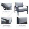 Aluminum Outdoor Furniture Set, 4-Piece Garden Aluminum Conversation Set