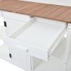 TOPMAX 66" Large Outdoor Farmhouse Wooden Potting Bench Table, Garden Workstation with 2 Drawers, Cabinet and Open Shelves for Backyard, Mudroom, Whit