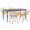 5 Piece Patio Dining Set Poly Rattan