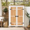 [Video Provided] TOPMAX Outdoor 5.5ft Hx4.1ft L Wood Storage Shed, Garden Tool Cabinet with Waterproof Asphalt Roof, Four Lockable Doors, Multiple-tie