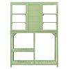 TOPMAX 64.6" Large Outdoor Potting Bench; Garden Potting Table; Wood Workstation with 6-Tier Shelves; Large Tabletop and Side Hook for Mudroom; Backya