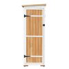 [Video Provided] TOPMAX Outdoor 5.5ft Hx4.1ft L Wood Storage Shed, Garden Tool Cabinet with Waterproof Asphalt Roof, Four Lockable Doors, Multiple-tie