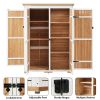 [Video Provided] TOPMAX Outdoor 5.5ft Hx4.1ft L Wood Storage Shed, Garden Tool Cabinet with Waterproof Asphalt Roof, Four Lockable Doors, Multiple-tie